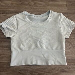 Light Blue Aerie Ribbed Crop Top